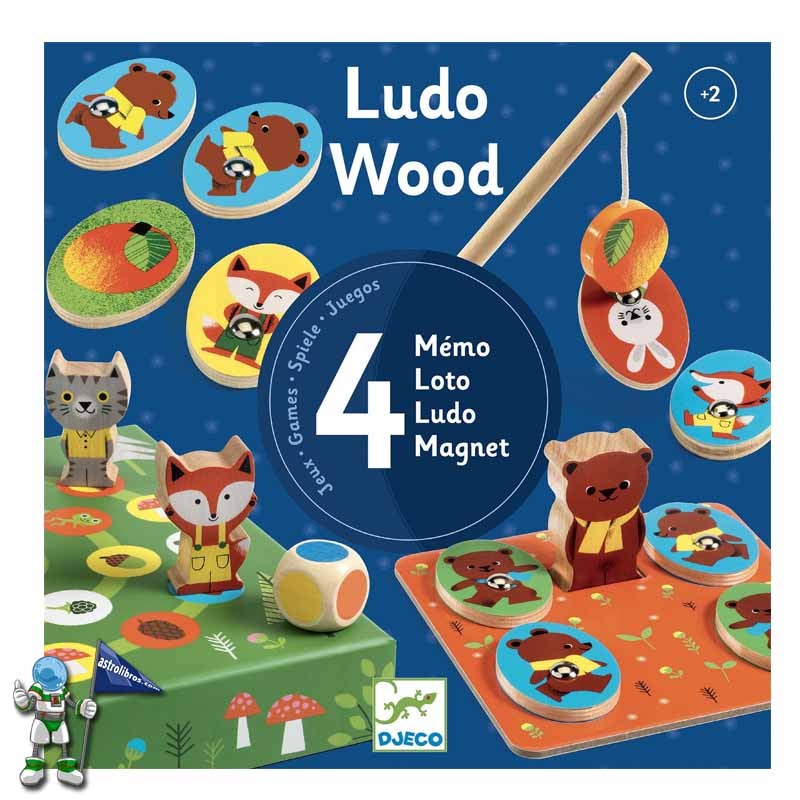 DJECO Ludo Wood - 4 juegos en 1