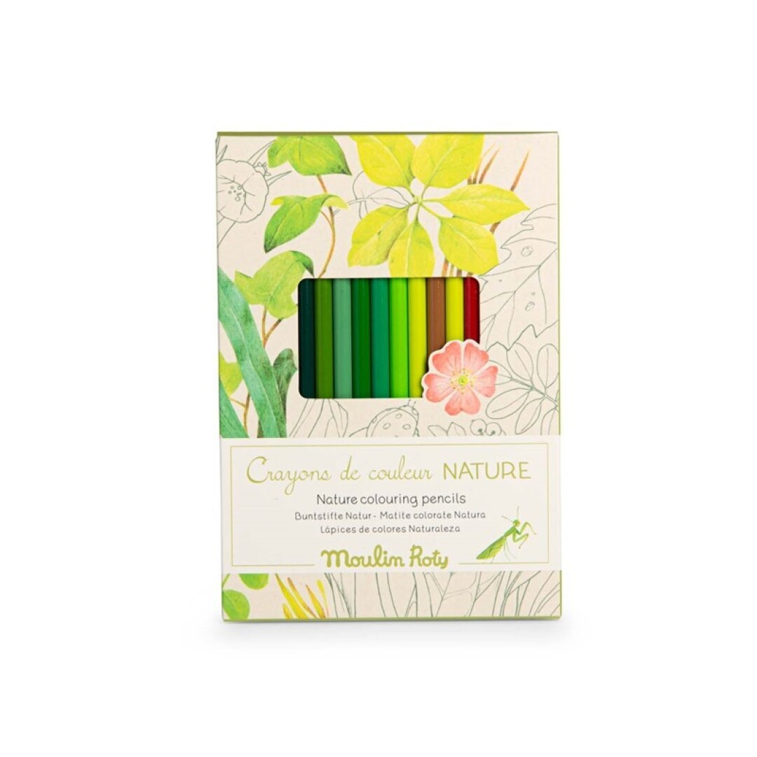 12 lápices de colores + tarjetas El botanista