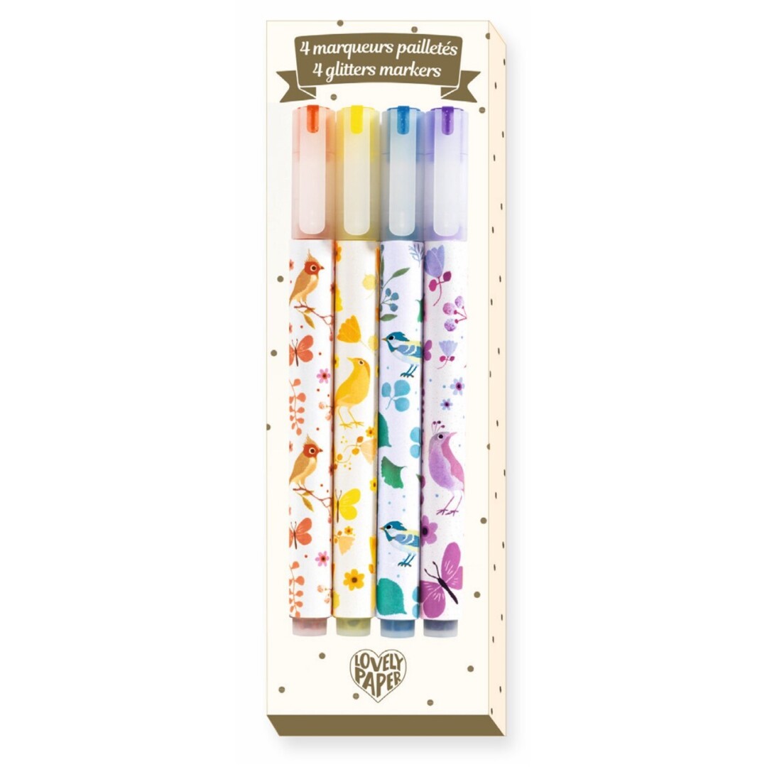 Estuche 4 rotuladores con brillos Tinou