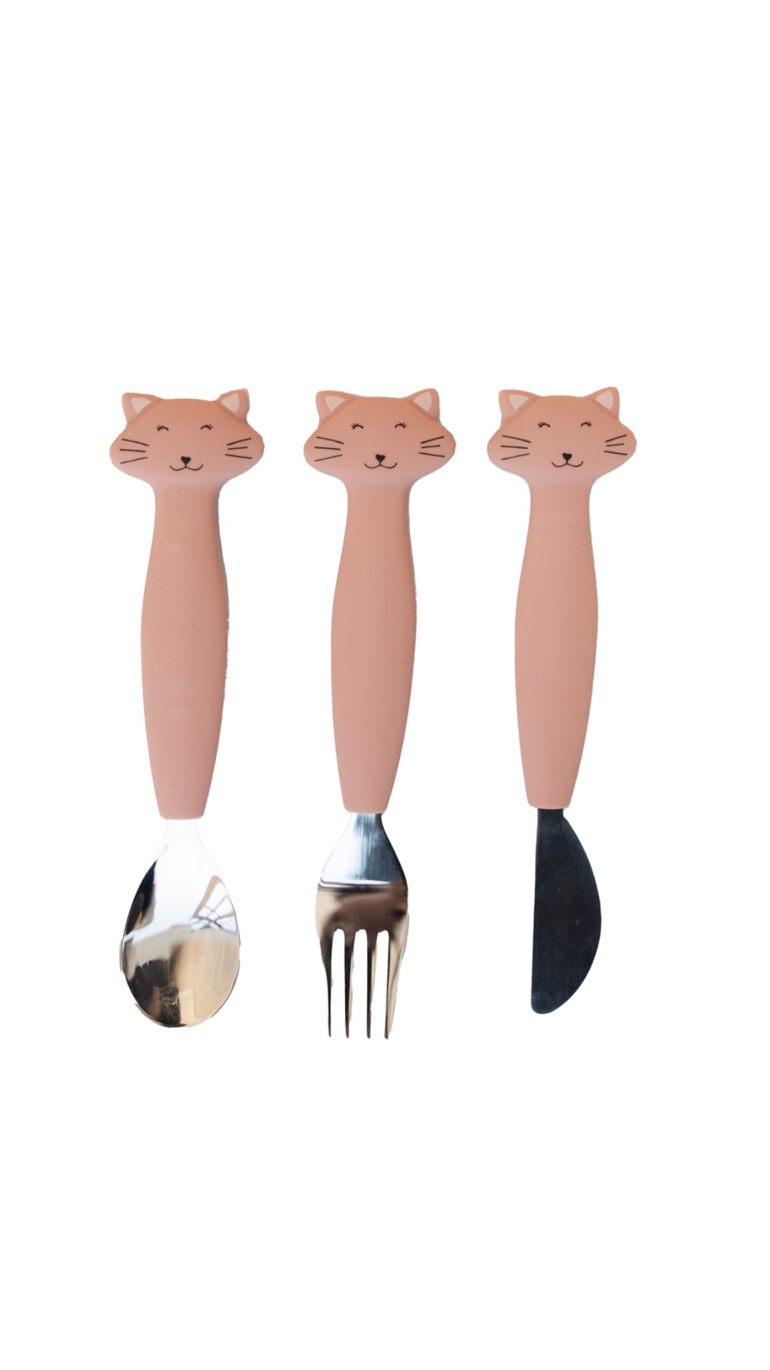 Cubiertos de 3 piezas en silicona - Mrs. Cat