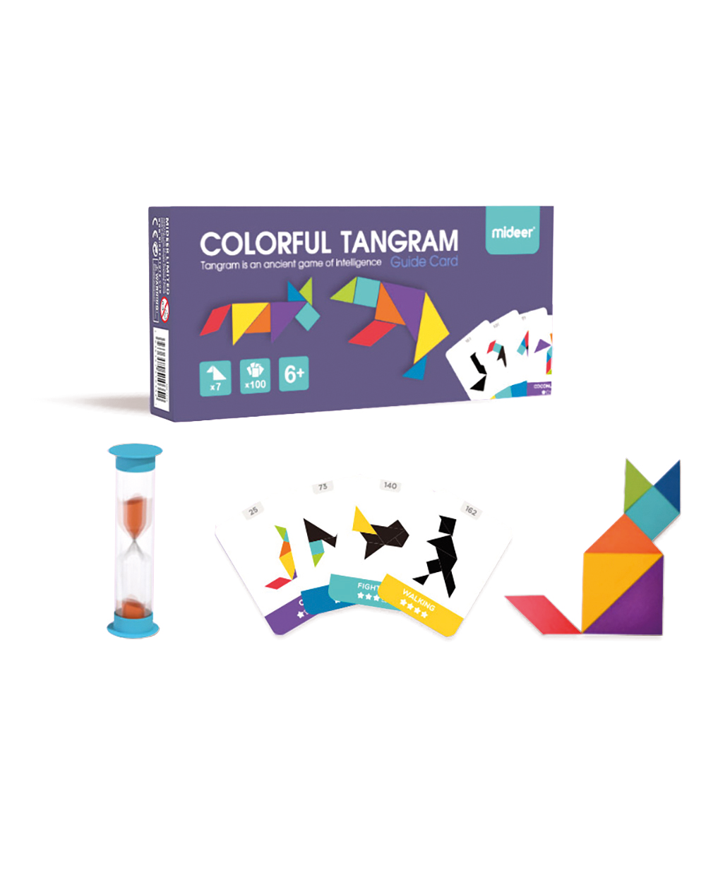 Tangram de madera de colores