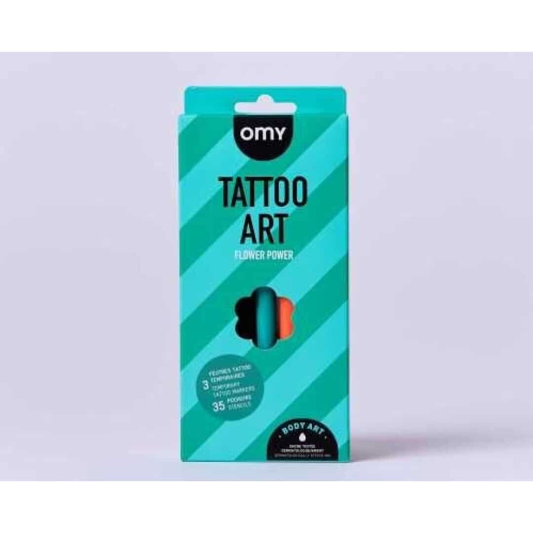 TATTOOS OMY ART TEMPORALES FLOWER POWER