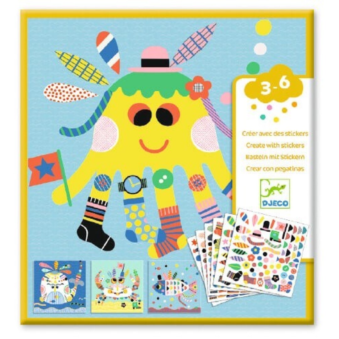 Crear con pegatinas Animales marinos