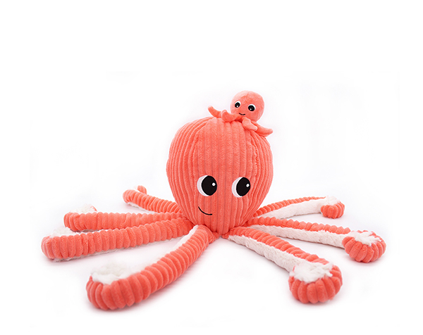Pulpo mama y bebe. Coral
