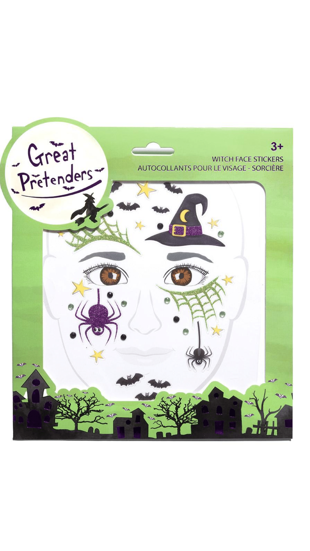 Pegatinas faciales bruja