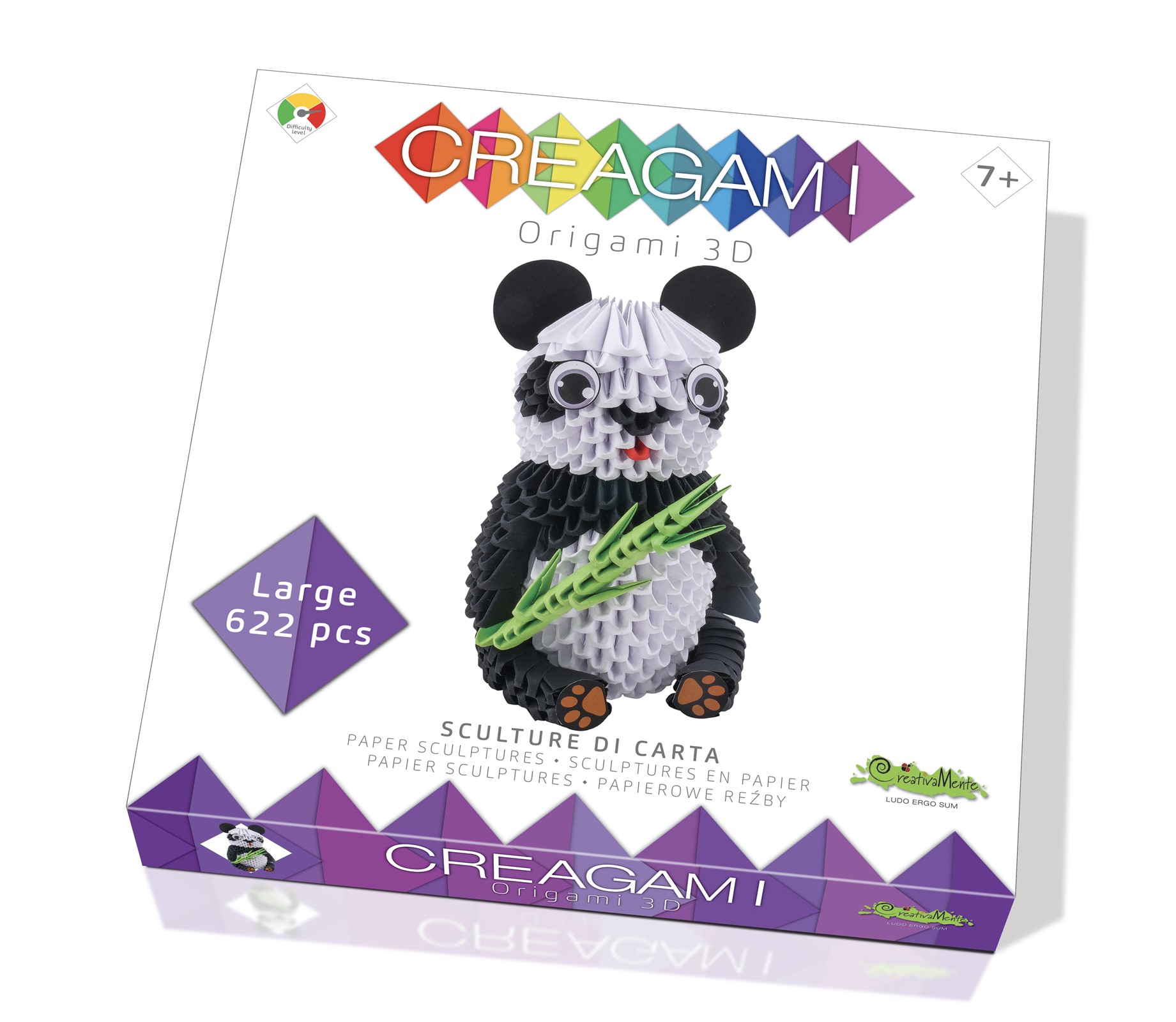 Origami 3D. Osos panda. Creagami
