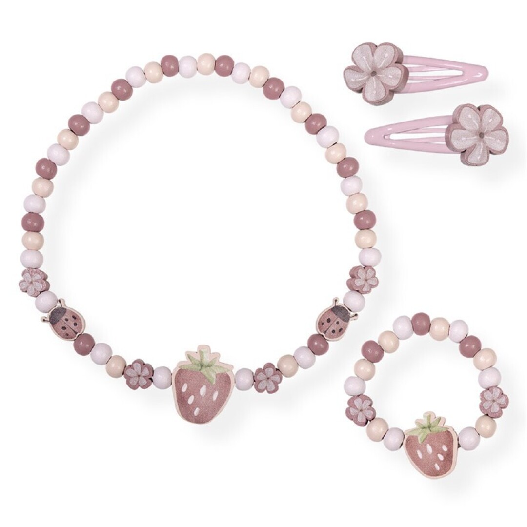 SET JOYERÍA MADERA FRESA LITTLE DUTCH