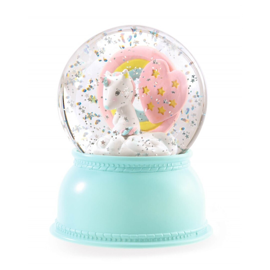 Lámpara bola de nieve Unicornio
