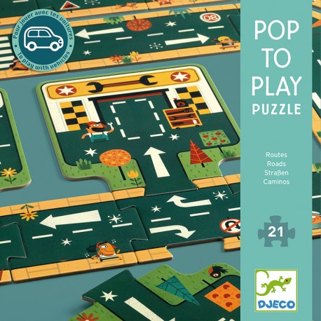 Puzzle gigante Pop to Play Carreteras - 21 pzas.