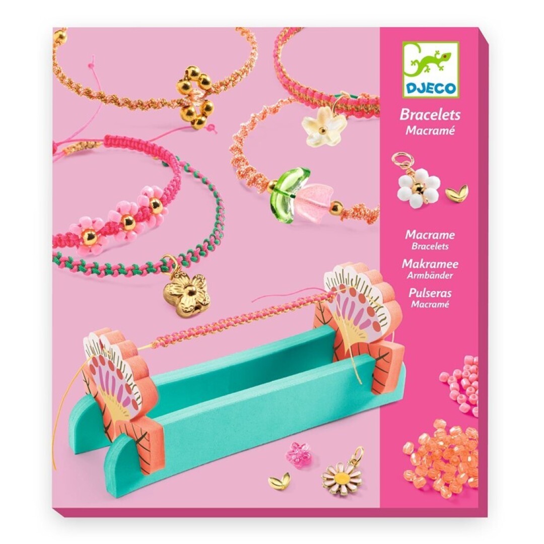 Pulseras de macramé rosas