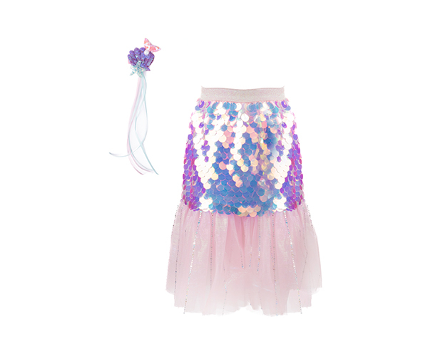 Bling Bling Mermaid Skirt & Hairclip Set Pink, Talla: 4-6 años