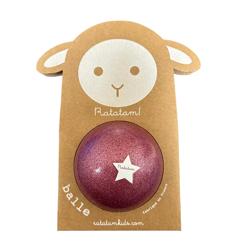Petit ballon pailleté mouton rose 10 cm