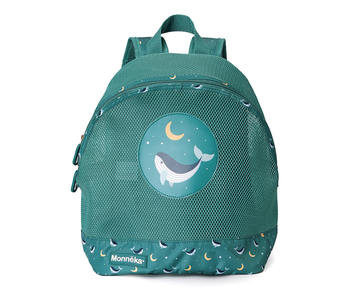 Mochila Infantil Antiarena  Whale Teal- Monnëka