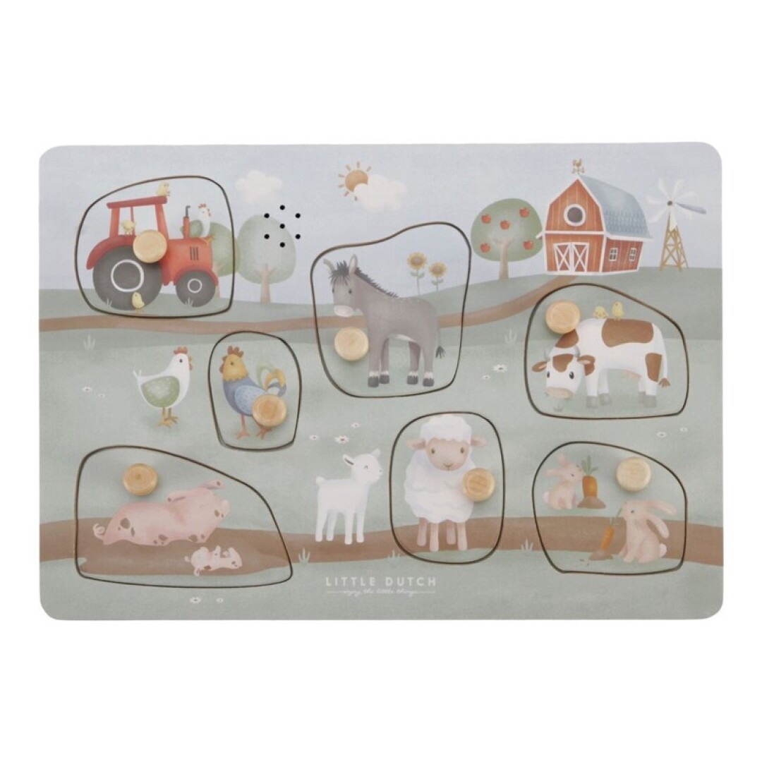 Puzzle con sonidos pequeña granja. Little Dutch