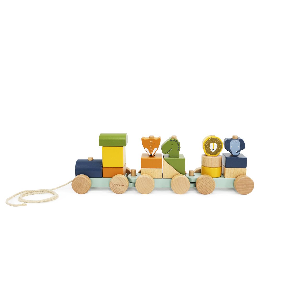 Tren con animales de madera