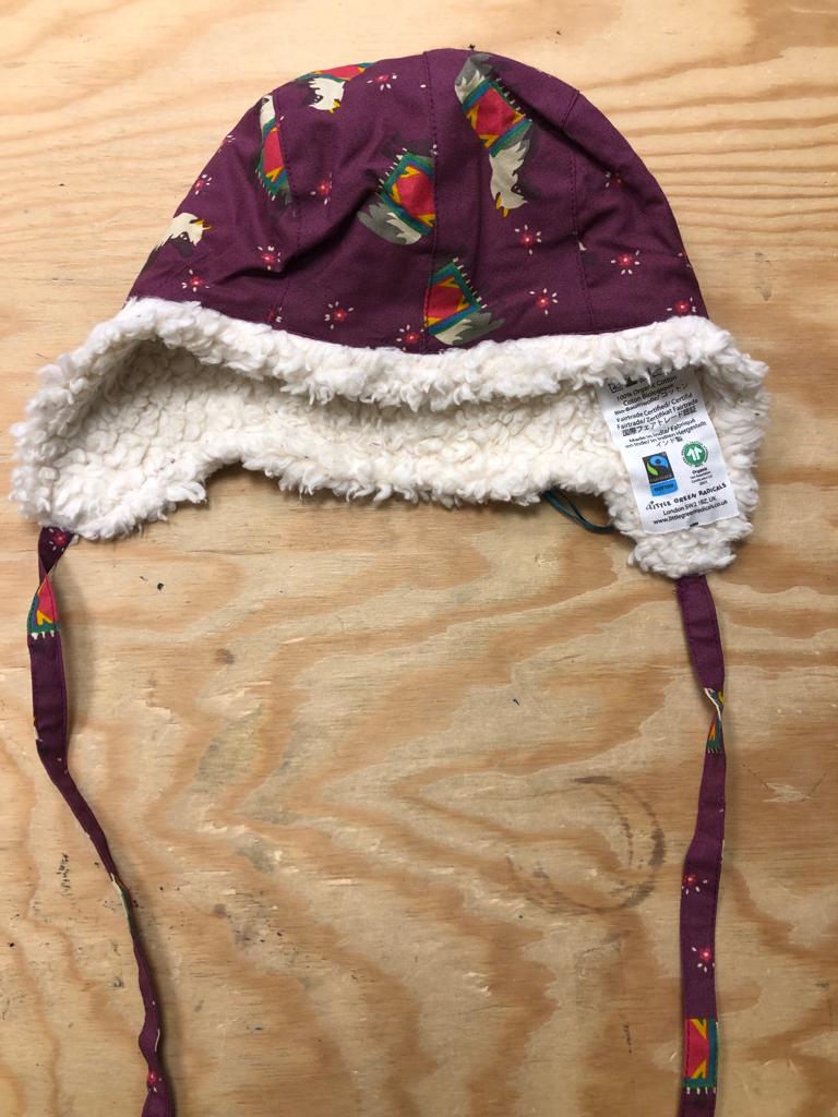 Gorro sherpa de llamas Little Green Radicals talla 1-3 años