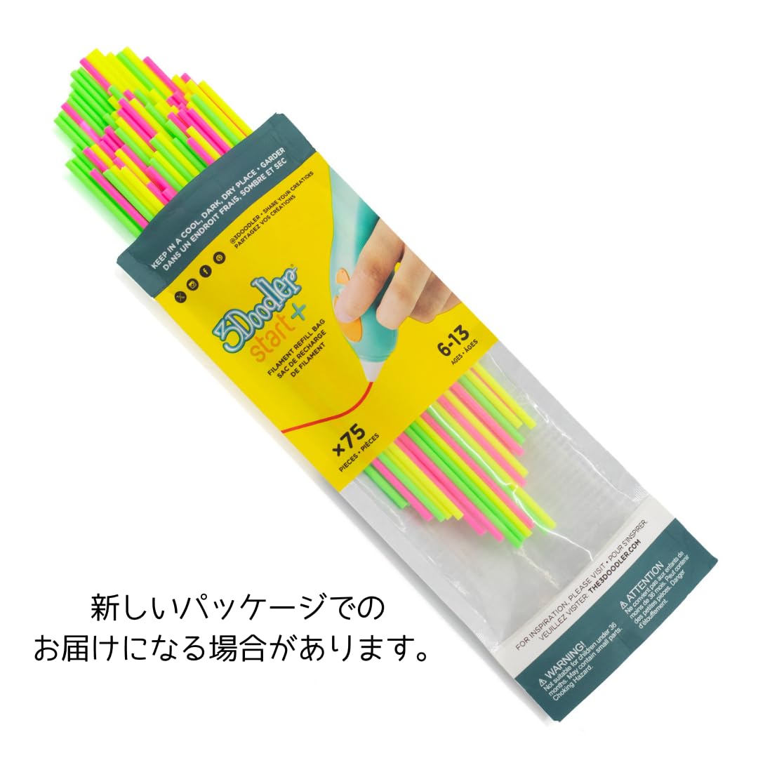 3Doodler Start+ Recambios 75 filamentos fluorescentes