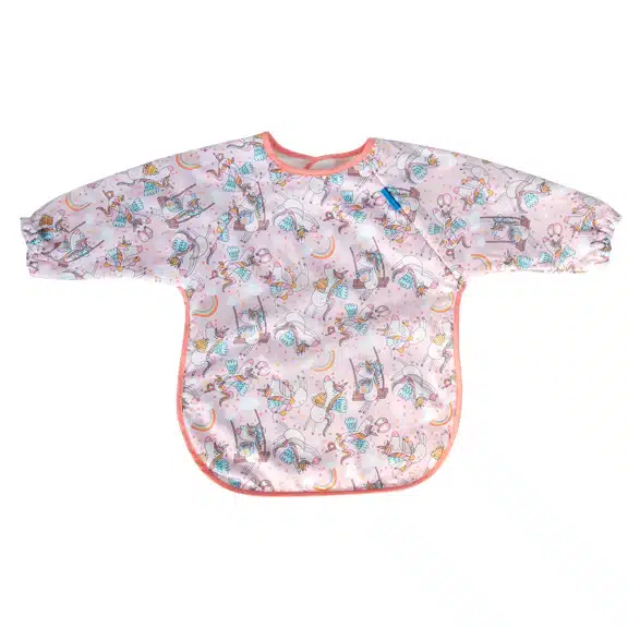 Babero con mangas impermeable unicornios