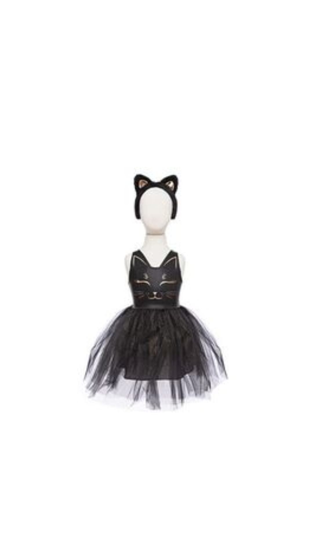Black Cat Dress & Headpiece, Size 5-6