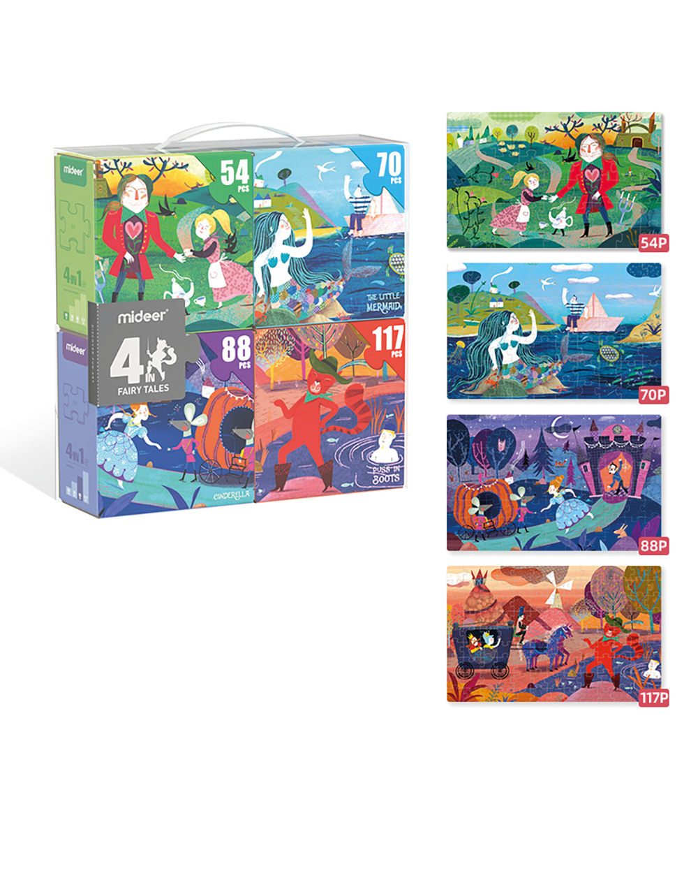 Puzzle 4 en 1 de cuentos de hadas