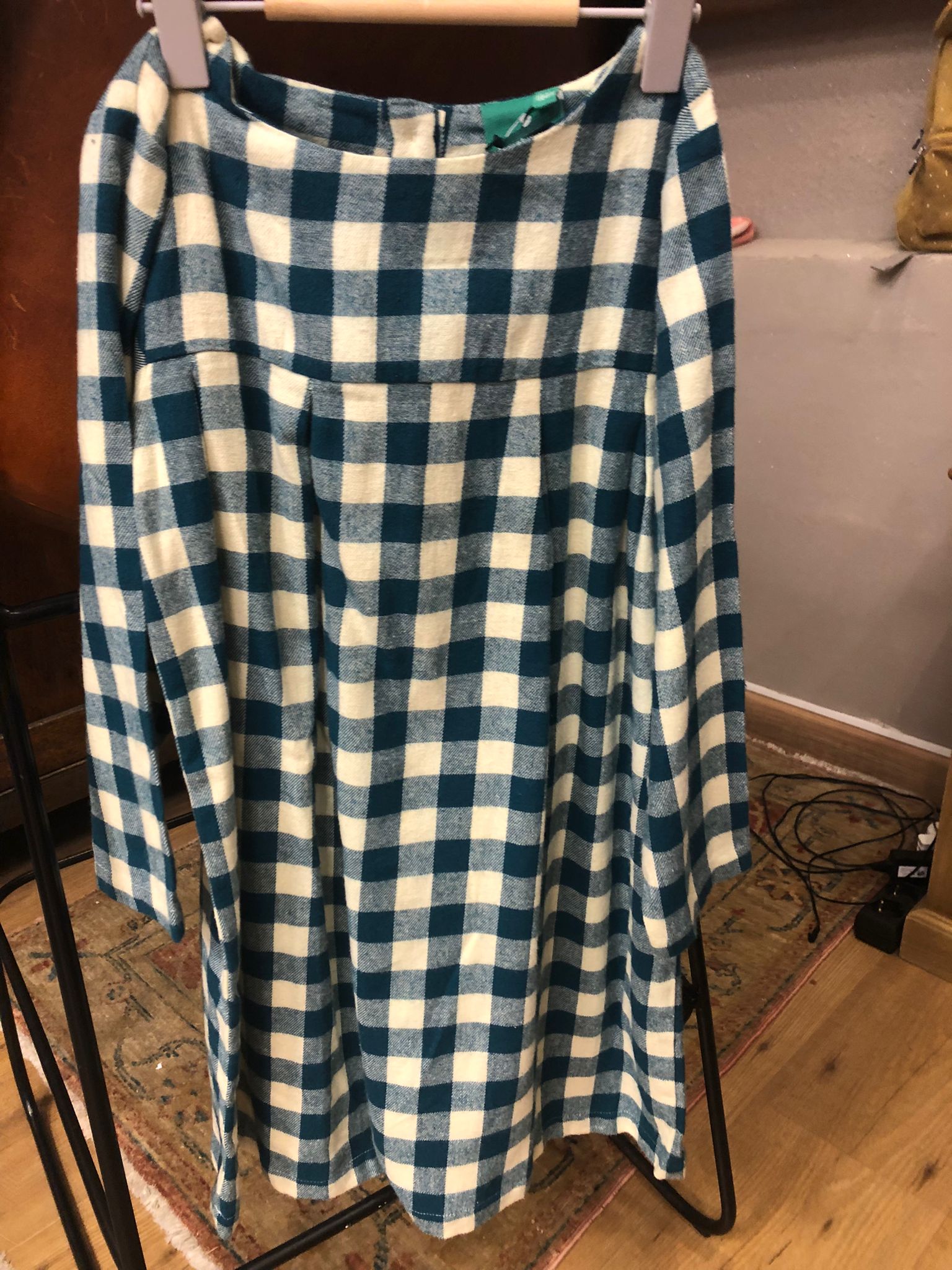 Vestido cuadros azules Little Green Radicals 5-6 años