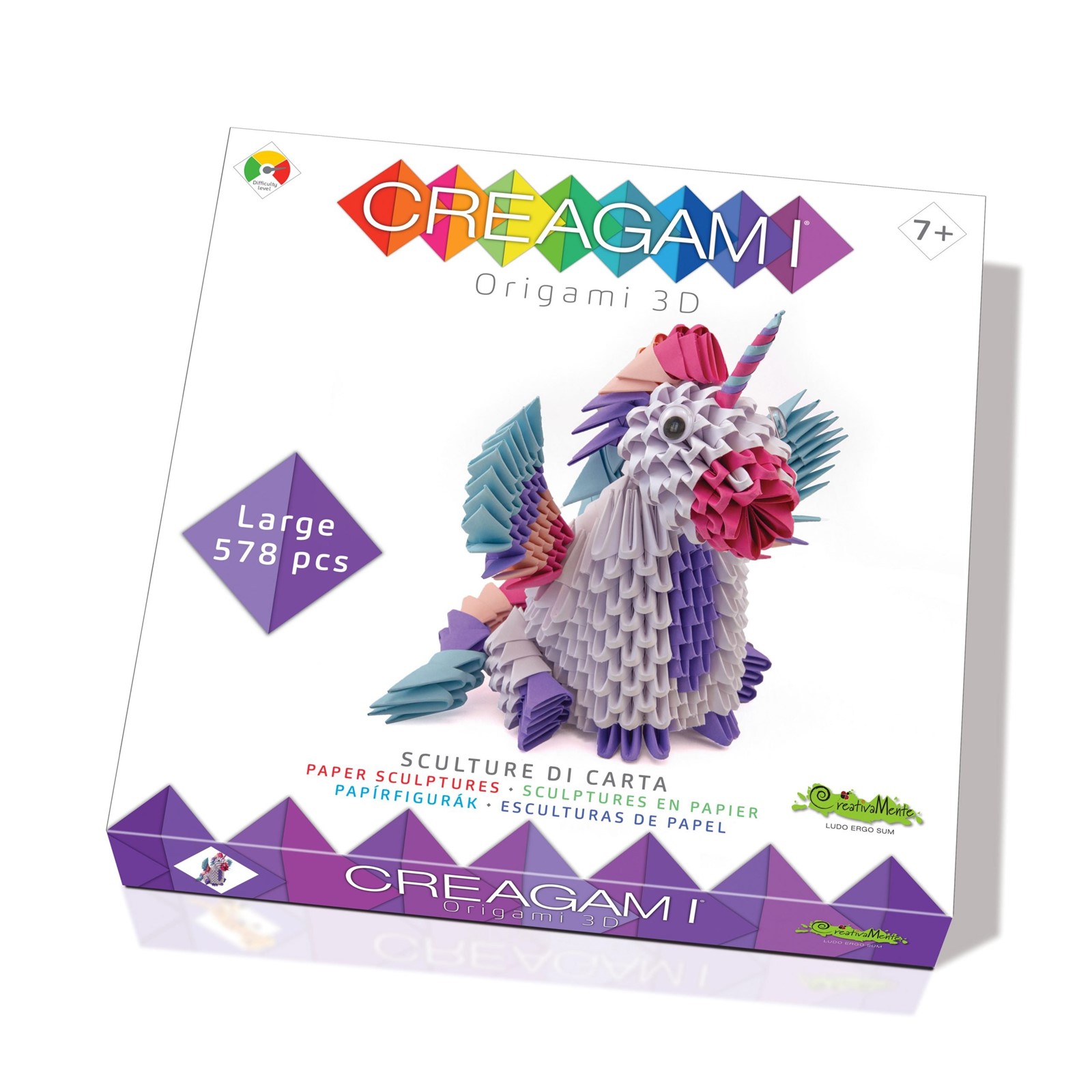Origami 3D Unicornio grande. Creagami