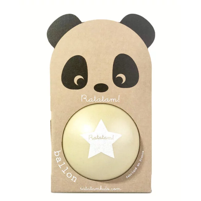 Petit ballon panda jaune 12 cm