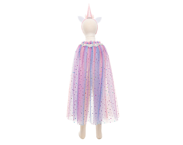 Rainbow Unicorn Capa & Diadema (Talla: 4-6 años)