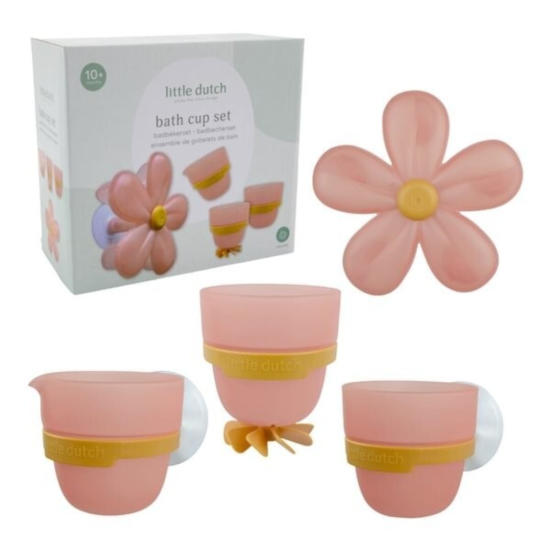 JUEGO BAÑERA TAZAS Y FLOR LITTLE DUTCH ROSA